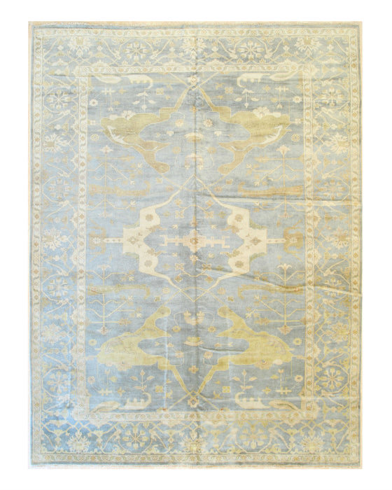 EORC Blue Hand Knotted Wool Oushak Rug