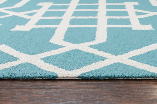Rizzy Home Azzura Hill AH039A Teal Trellis/Geometric Area Rug