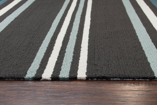 Rizzy Home Azzura Hill AH051A Dark Charcoal Stripe Area Rug