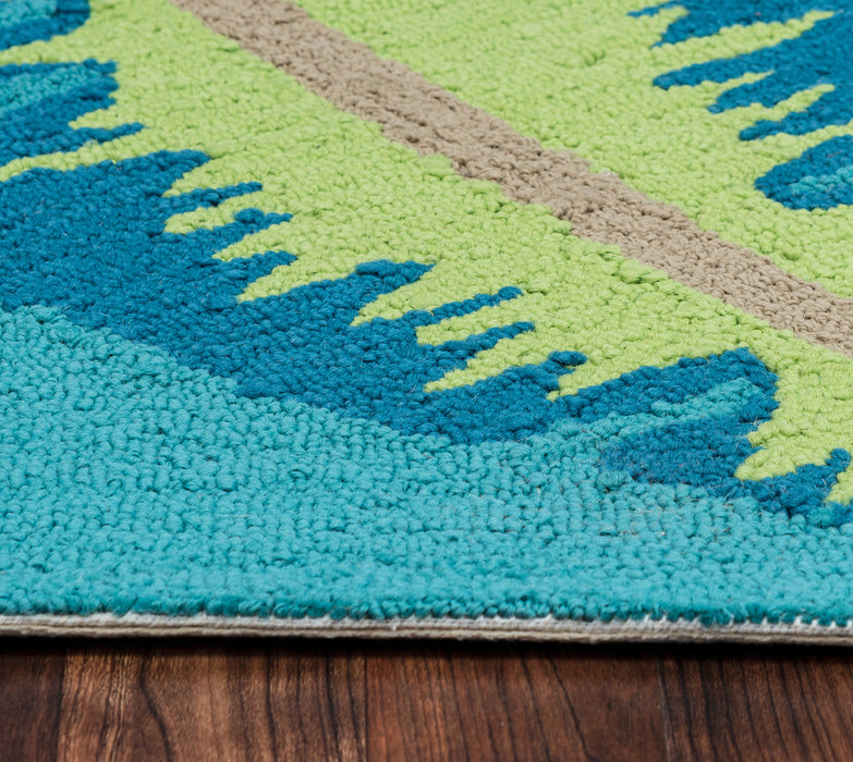 Rizzy Home Azzura Hill AH9963 Teal Botanical Area Rug