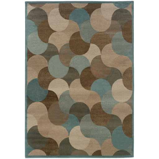 Oriental Weavers Adrienne Beige/Blue Geometric 3729F Area Rug
