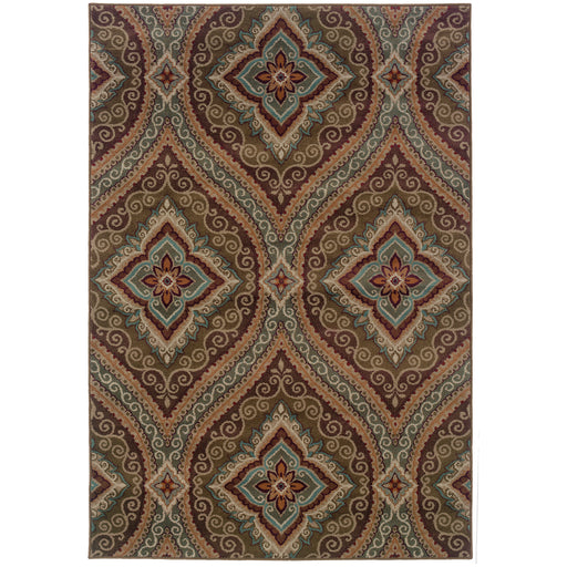 Oriental Weavers Adrienne Green/Plum Oriental 4145E Area Rug