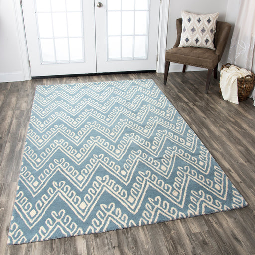 Rizzy Home Bradberry Downs BD8591 Blue Chevron Area Rug