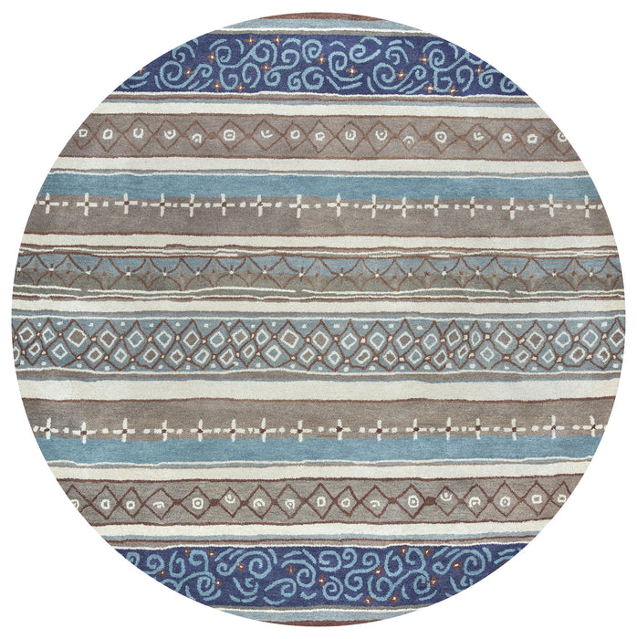 Rizzy Home Bradberry Downs BD8596 Blue Print/ Stripe Area Rug