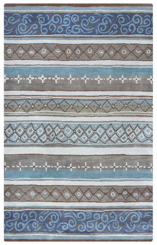 Rizzy Home Bradberry Downs BD8596 Blue Print/ Stripe Area Rug