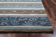 Rizzy Home Bradberry Downs BD8596 Blue Print/ Stripe Area Rug