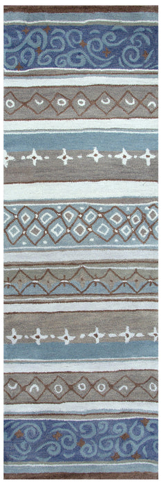 Rizzy Home Bradberry Downs BD8596 Blue Print/ Stripe Area Rug