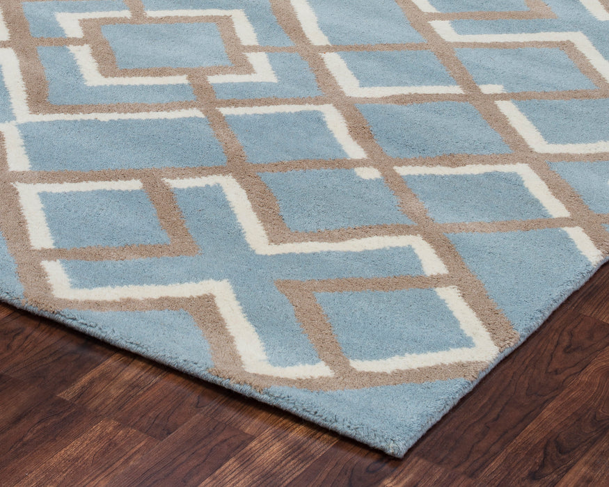 Rizzy Home Bradberry Downs BD8598 Blue Trellis Area Rug