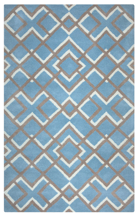 Rizzy Home Bradberry Downs BD8598 Blue Trellis Area Rug