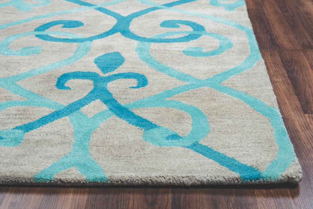 Rizzy Home Bradberry Downs BD8857 Blue Trellis Area Rug