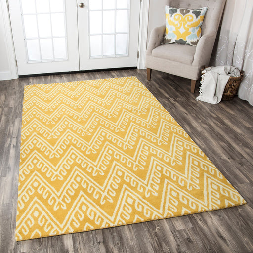 Rizzy Home Bradberry Downs BD8870 Gold Chevron Area Rug