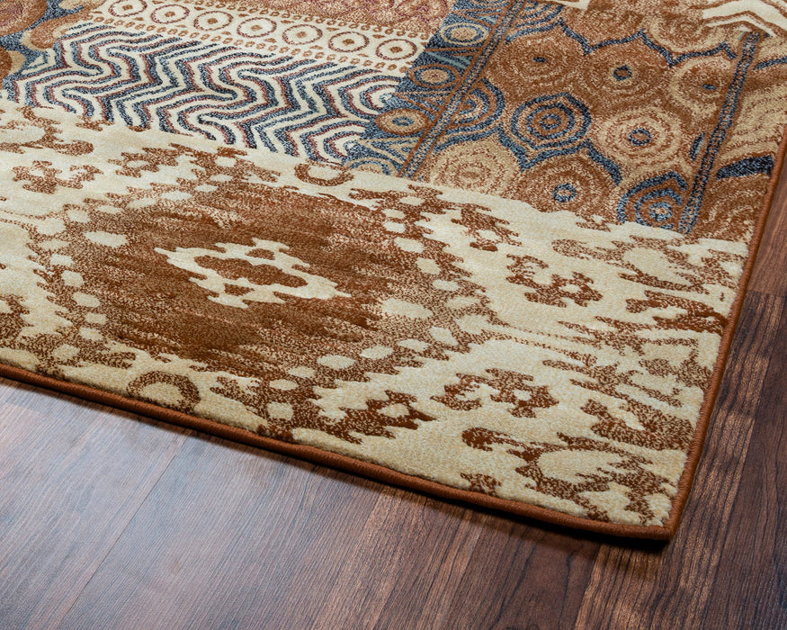 Rizzy Home Bennington BI4529 Ivory/Tan/Brown Patchwork Area Rug