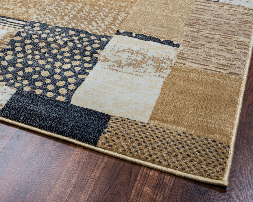 Rizzy Home Bennington BI4551 Tan/Ivory Block Area Rug