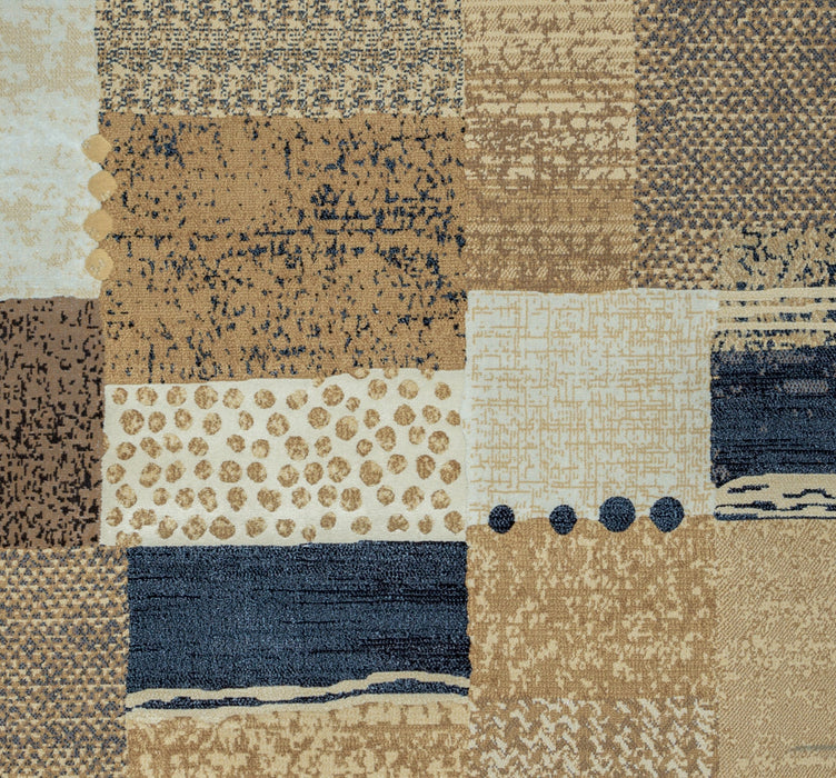 Rizzy Home Bennington BI4551 Tan/Ivory Block Area Rug