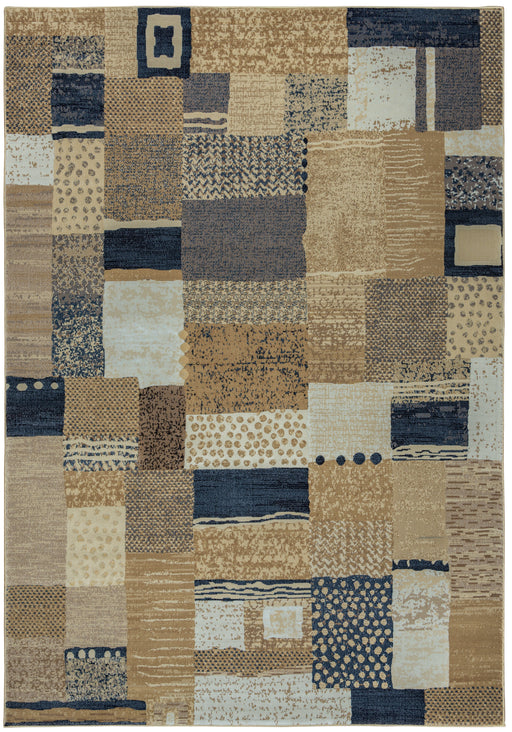 Rizzy Home Bennington BI4551 Tan/Ivory Block Area Rug