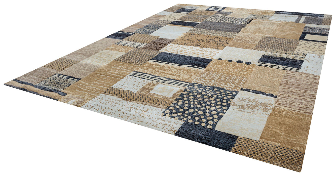 Rizzy Home Bennington BI4551 Tan/Ivory Block Area Rug