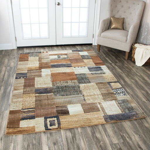 Rizzy Home Bennington BI4572 Ivory Block Area Rug