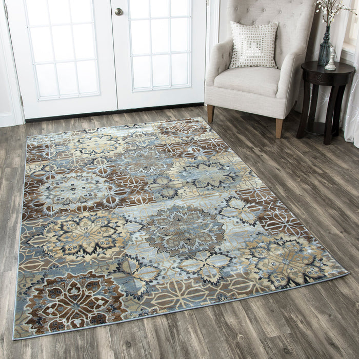 Rizzy Home Bennington BI4611 Blue/Yellow Ornamental Area Rug