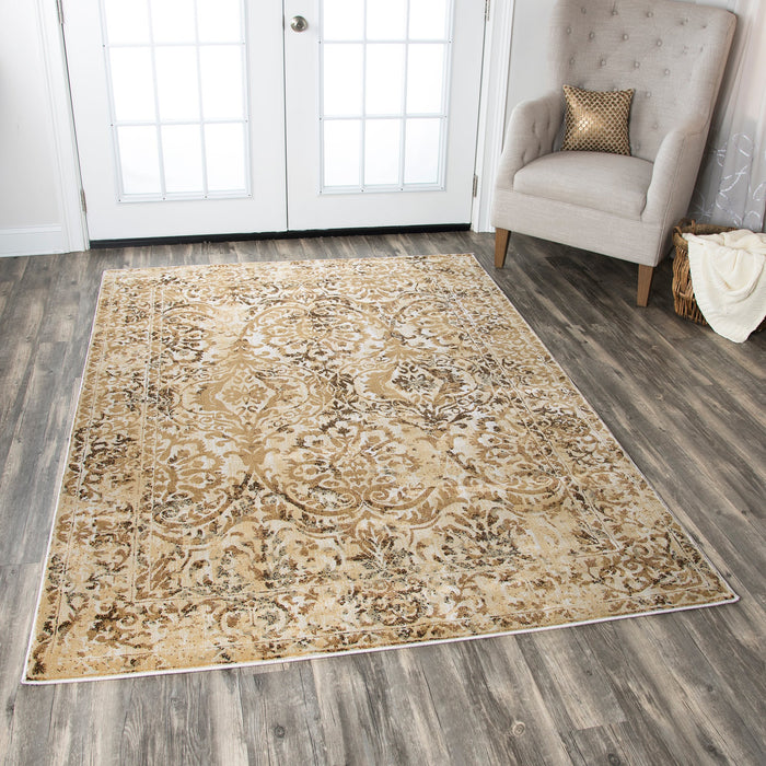 Rizzy Home Bennington BI4656 Tan/Brown Border Area Rug