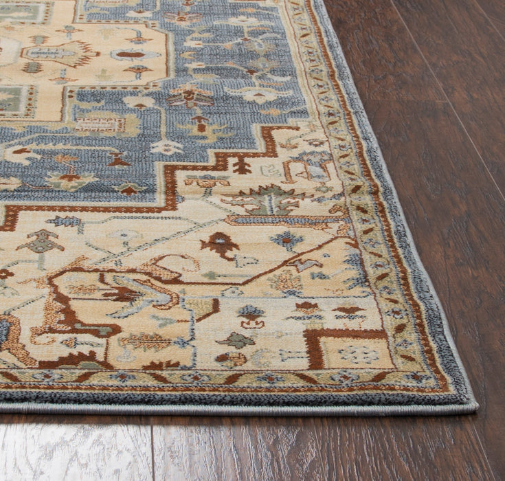 Rizzy Home Bennington BI4994 Blue Border Area Rug