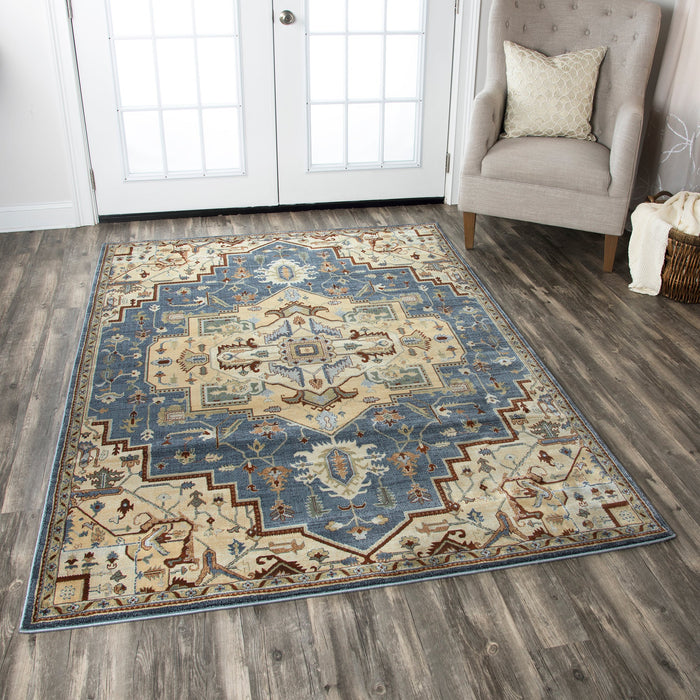 Rizzy Home Bennington BI4994 Blue Border Area Rug