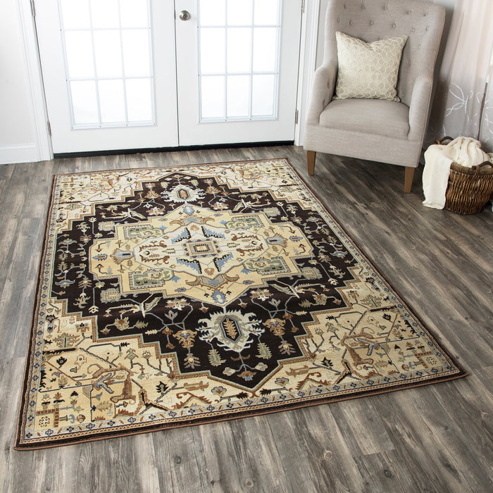 Rizzy Home Bennington BI4995 Black Border Area Rug