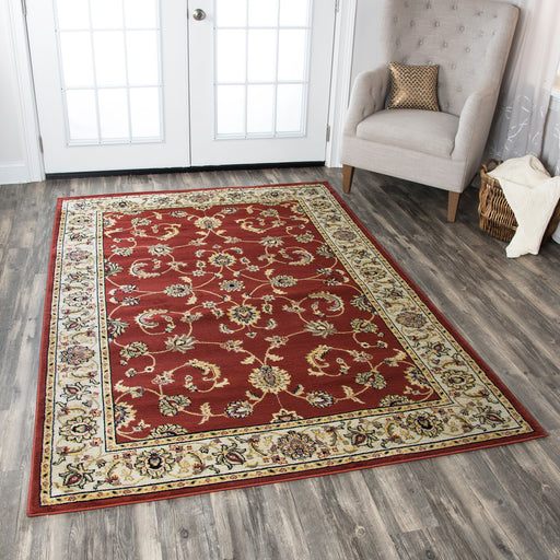 Rizzy Home Bay Side BS3579 Burgundy Border Area Rug