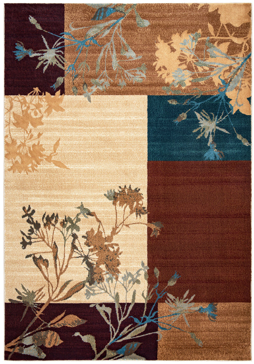 Rizzy Home Bellevue BV3426 Multi-Colored Block/ Floral Area Rug