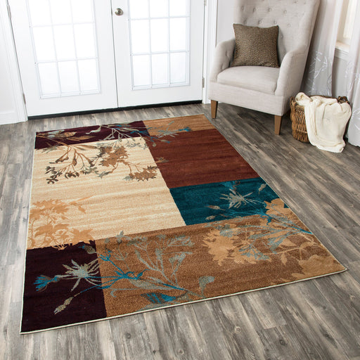 Rizzy Home Bellevue BV3426 Multi-Colored Block/ Floral Area Rug