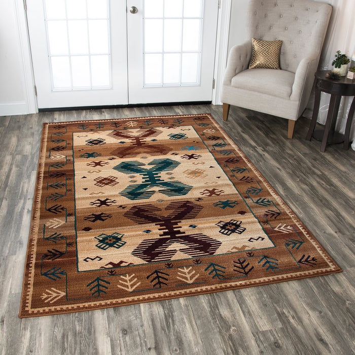 Rizzy Home Bellevue BV3705 Tan/Ivory/Brown Southwest/Tribal Area Rug