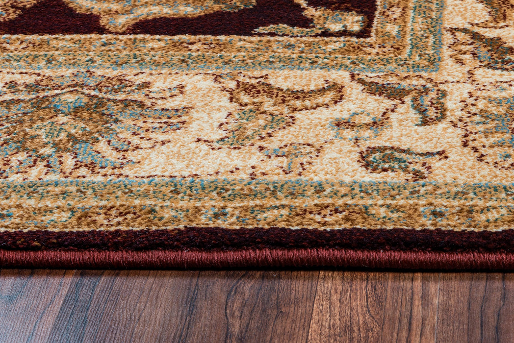 Rizzy Home Bellevue BV3713 Burgundy Border Area Rug