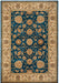Rizzy Home Bellevue BV3714 Blue Border Area Rug