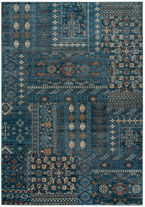 Rizzy Home Bellevue BV3954 Blue Border Area Rug