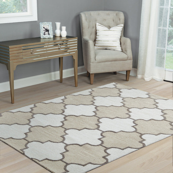 Rizzy Home Caterine CE9533 Ivory Trellis Area Rug