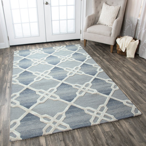 Rizzy Home Caterine CE9605 Blue Trellis Area Rug