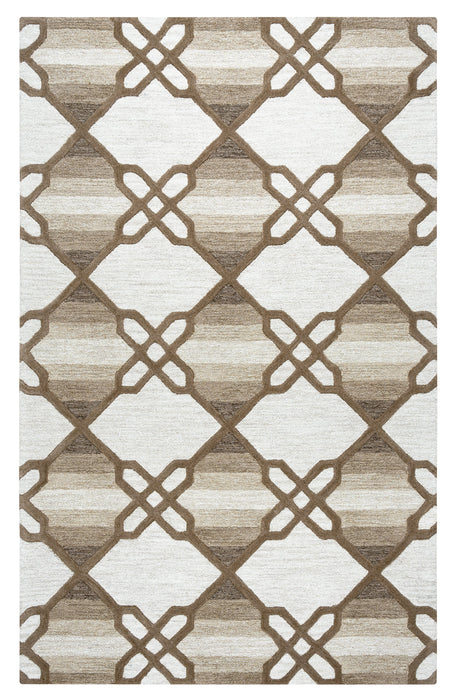 Rizzy Home Caterine CE9721 Khaki Trellis Area Rug