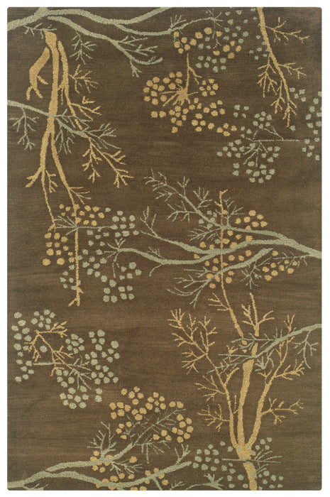 Rizzy Home Craft CF0812 Brown Floral Area Rug