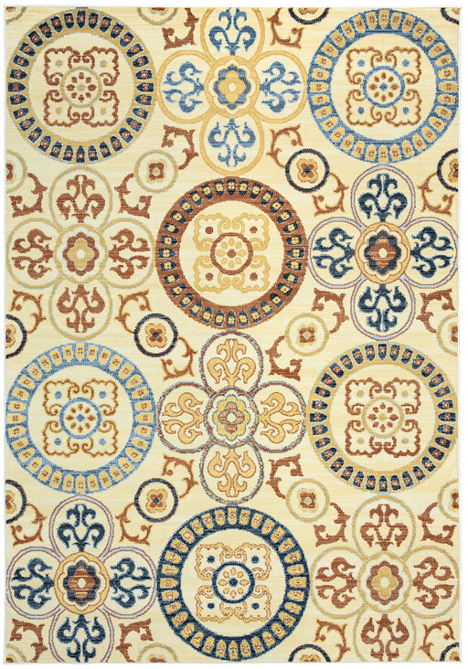 Rizzy Home Carrington CG4802 Ivory Medallion Area Rug