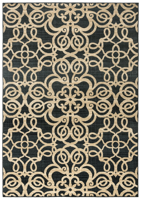 Rizzy Home Carrington CG4853 Black Trellis Area Rug