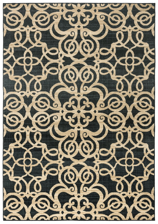 Rizzy Home Carrington CG4853 Black Trellis Area Rug