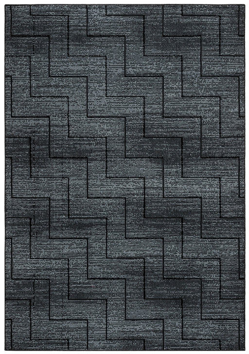 Rizzy Home Carrington CG5514 Black Chevron Area Rug