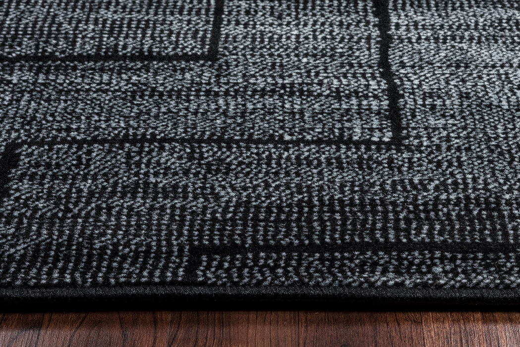 Rizzy Home Carrington CG5514 Black Chevron Area Rug