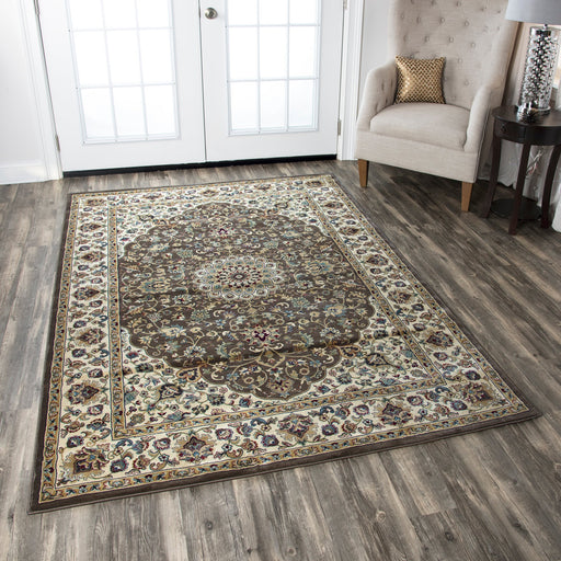 Rizzy Home Chateau CH4196 Brown Border Area Rug