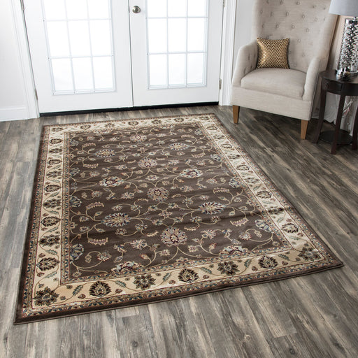 Rizzy Home Chateau CH4215 Brown Border Area Rug