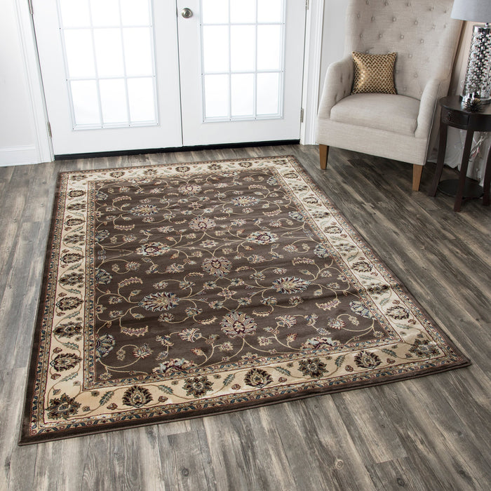 Rizzy Home Chateau CH4215 Brown Border Area Rug