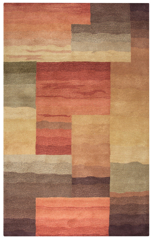 Rizzy Home Colours CL1383 Red/Burgundy Block Area Rug