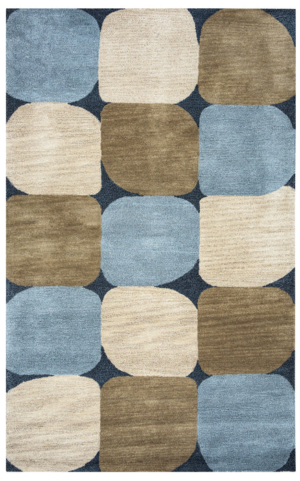 Rizzy Home Colours CL1675 Blue/Navy Abstract Area Rug