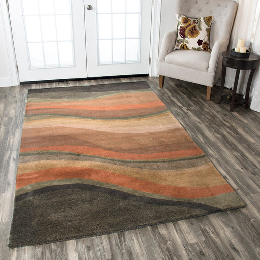 Rizzy Home Colours CL1783 Olive Striped Area Rug