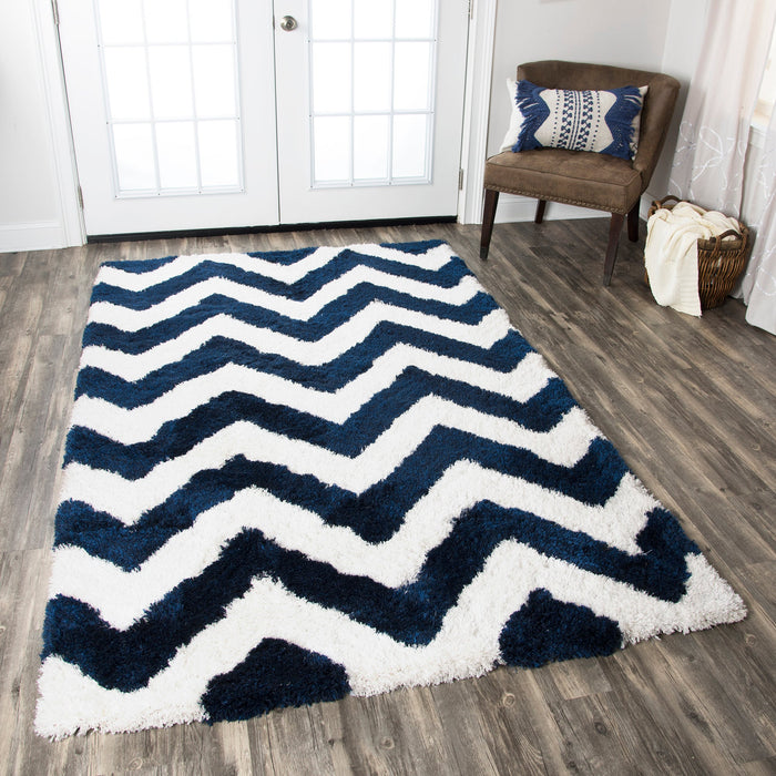 Rizzy Home Commons CO9495 Navy Chevron Area Rug