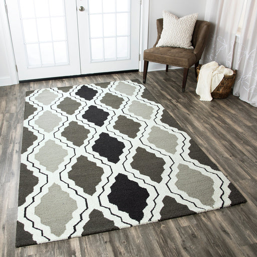 Rizzy Home Country CT2594 Black/Grey Trellis Area Rug